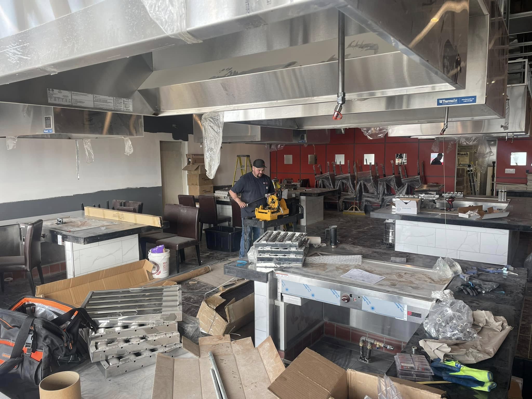 Craig on site during restaurant system installation