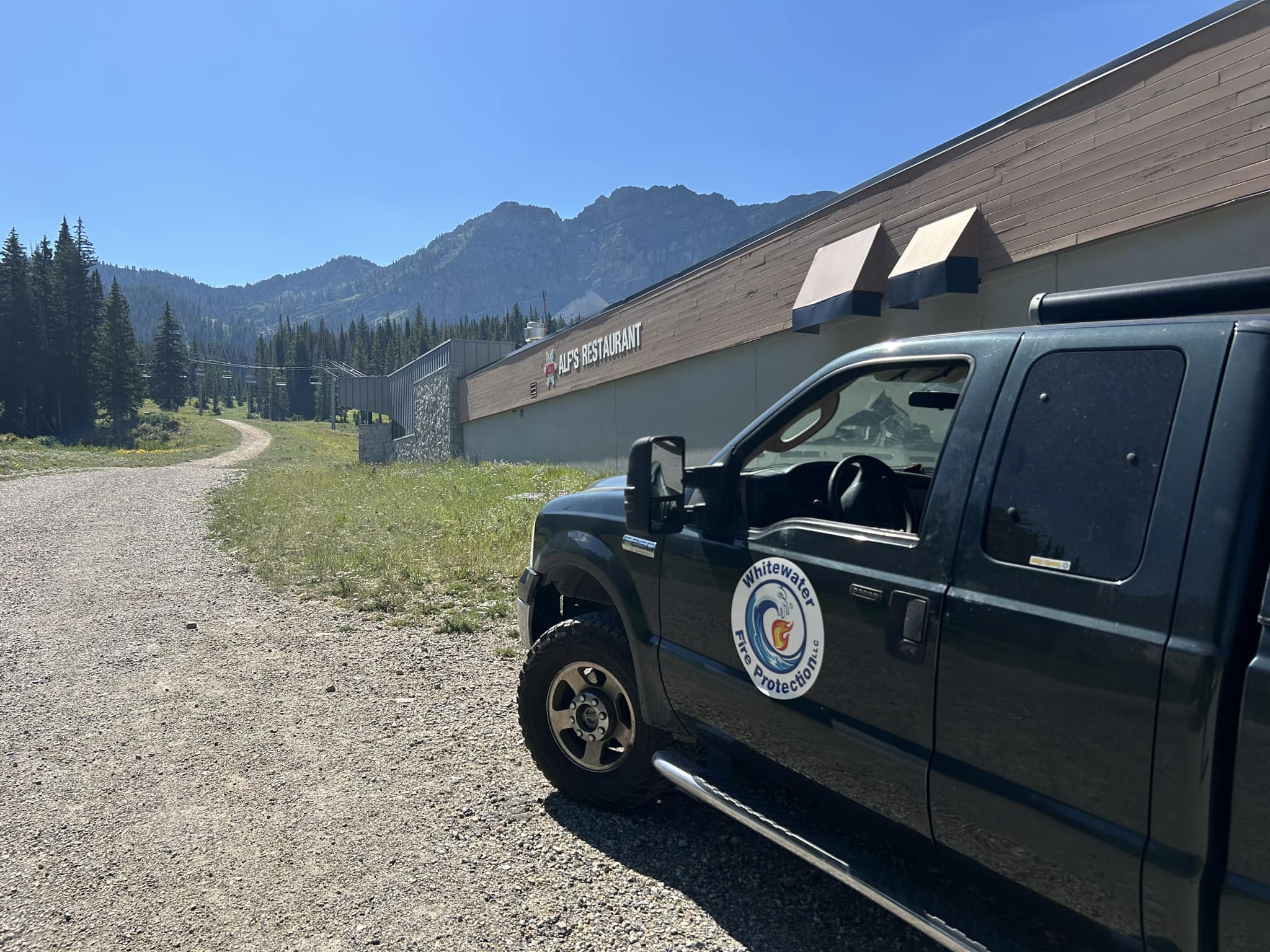 Service truck at restaurant